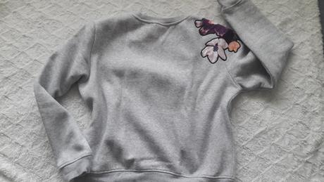 Hm mikina šedá s kvetinami - s, h&m,s