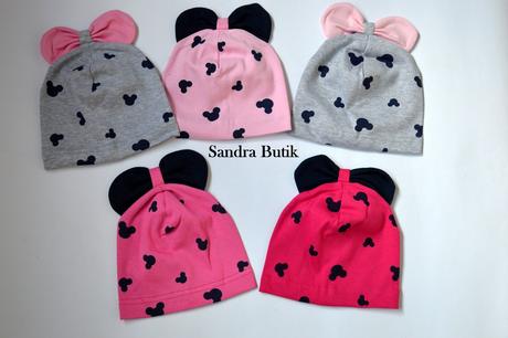 Detská bavlnená čiapočka s mašličkou a minnie, 50 - 152