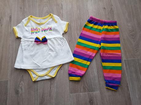 Set body so sukničkou a nohavice, 74