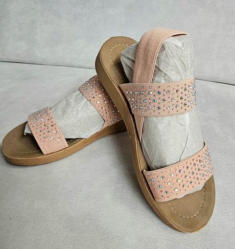 Lososové sandále s kamienkami, graceland,34