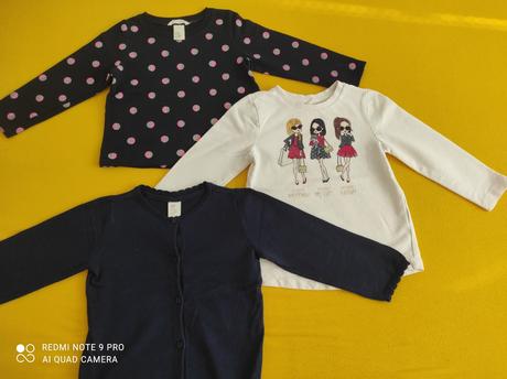 2 x tenká mikina + 1 x pulovrík, h&m,98