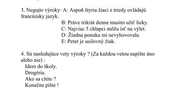 Úloha zo slovenského jazyka