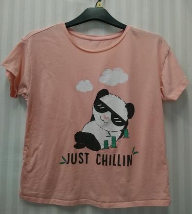 Dámsky ružový top s motívom just chillin, m/l, l