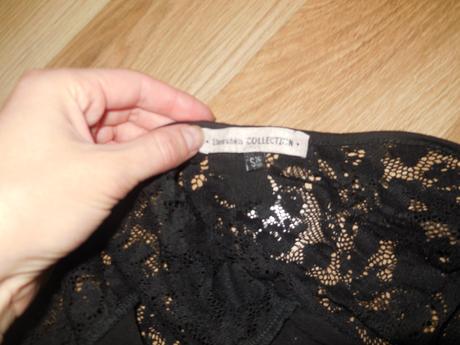 Čierne tričko s čipkovaným chrbtom, bershka,s