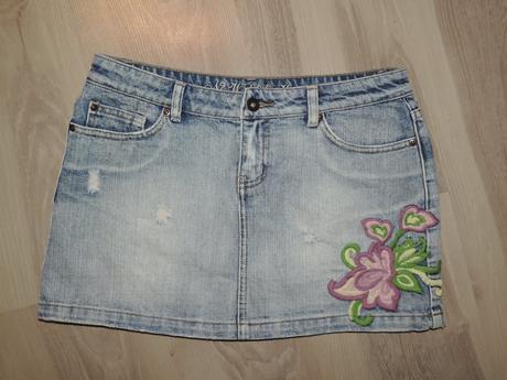 Riflová minisukňa, new look,38