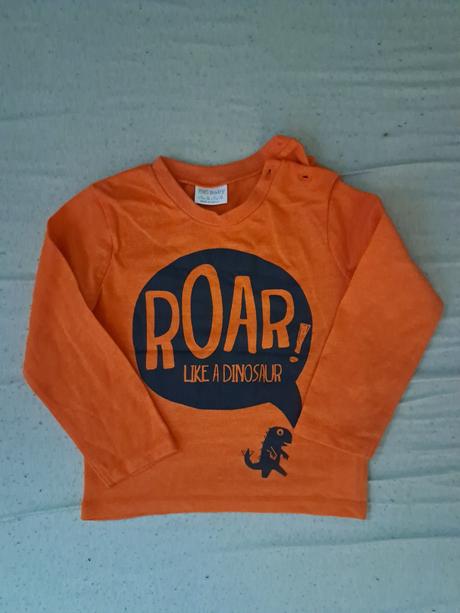 Oranžové a šedé tričko s aplikaciou 3ks, f&f,86