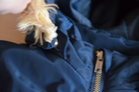 Bunda h&m super stav 140 kapucňa kožušinka, h&m,140