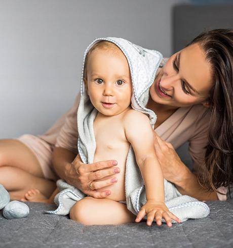 Babyono 345/02 bambusová osuška s kapucňou modrá 7,