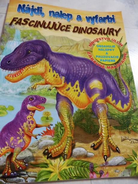 Dinosaury omaľovánky + nálepky + časopis,