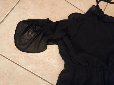 Šaty čierne dlhé s volánmi, s