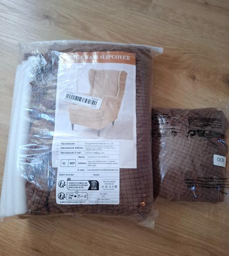 Elastický poťah na ikea kreslo+taburetku, 