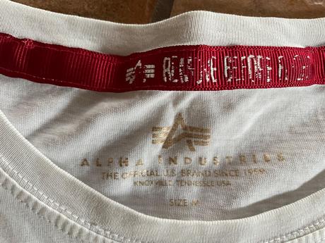 Biele tricko alpha industries, m