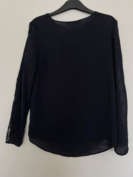 Zara tmavomodra boho tunika tricko dlhy rukav  s c, zara,m