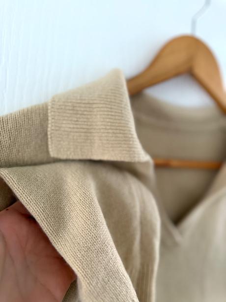 Luxusný sveter zo kašmíru klasický polo golier, m