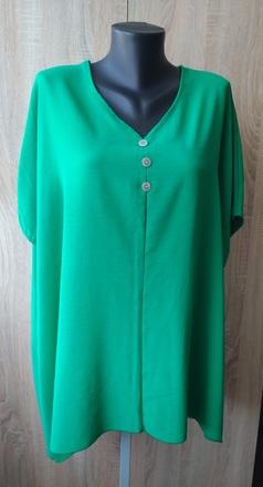 Sýtozelená oversized tunika s gombíkmi, 5xl