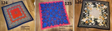 Šatky rôznych farieb a vzorov,