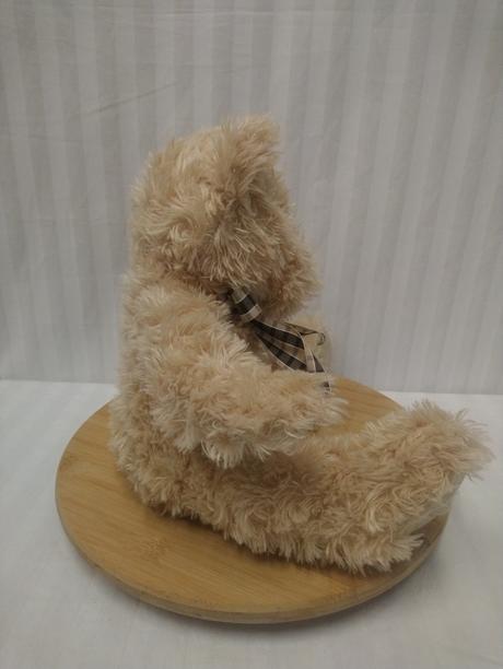 Plyšový hnedý medveď s mašlou, smyki, 32 cm, 