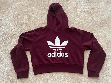 Dievčenská crop top mikina adidas, adidas,152