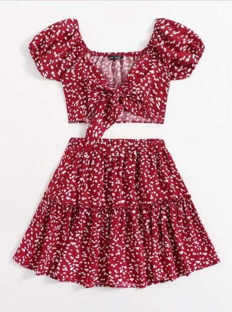 Krásny letný komplet sukne a topu značky shein, 