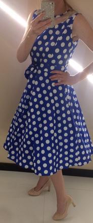 Retro šaty s bodkami, s