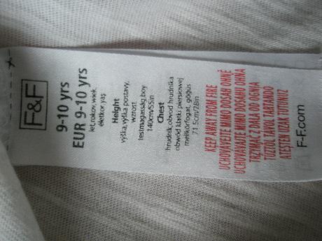 Tričko zn. f&f s trblietavým nápisom veľ. 140, f&f,140