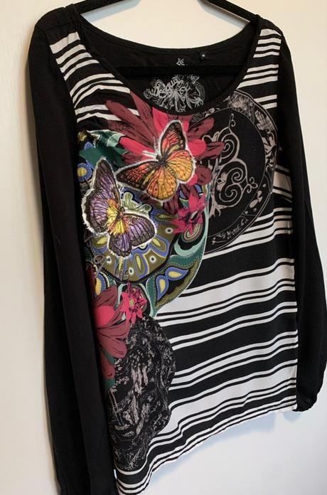 Desigual čierne tričko s dlhým rukávom, desigual,m