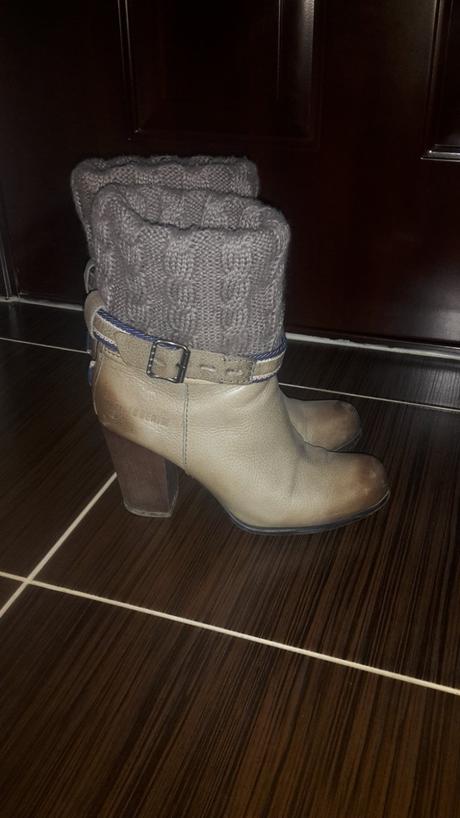 Kožene kotnikove čižmy tommy hilfiger, tommy hilfiger,37