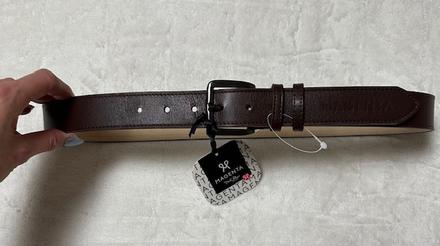 Čokoládový kožený opasok zn. magenta,