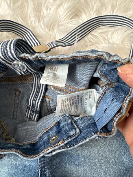 Riflove šortky na traky, h&m,80