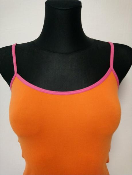 Dámsky oranžový elastický top na ramienka, onl, xs