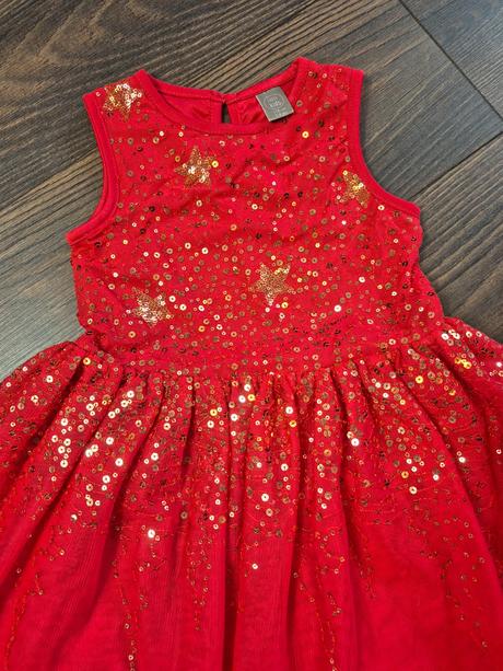 Šaty červené ligotavé, 116