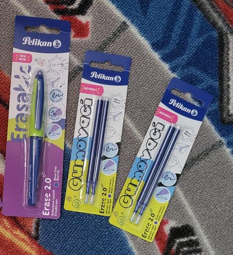 Gumovacie perá + tuhy pelikan, 