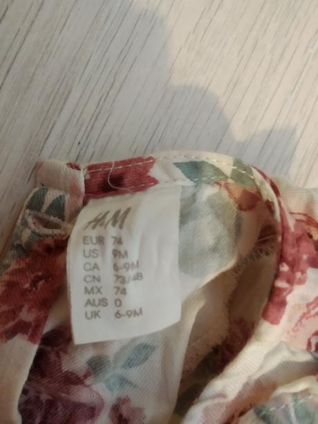Kvetinové bavlnené šaty, h&m,74