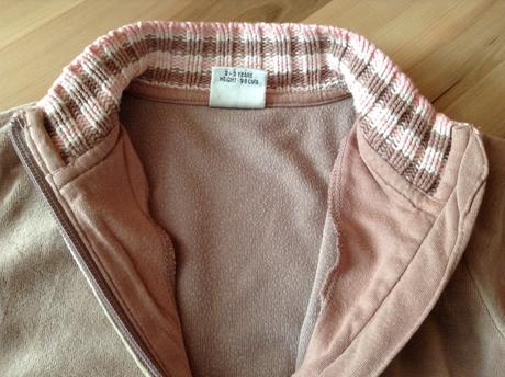 Bedohnedá velúrová mikinka na zips, 2-3r., 98