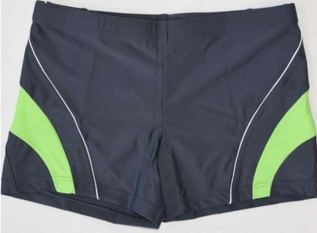 Pánske plavky sivé so zeleným pruhom, l - xxxl