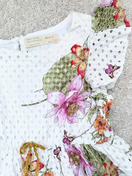 Čipkované šaty s kvetmi, zara,116