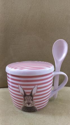 Hrnček s vrchnákom a lyžičkou, 