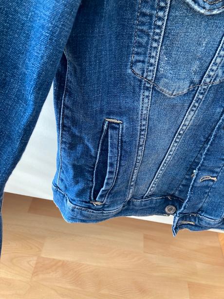 Slim rifľová bundička, h&m,40