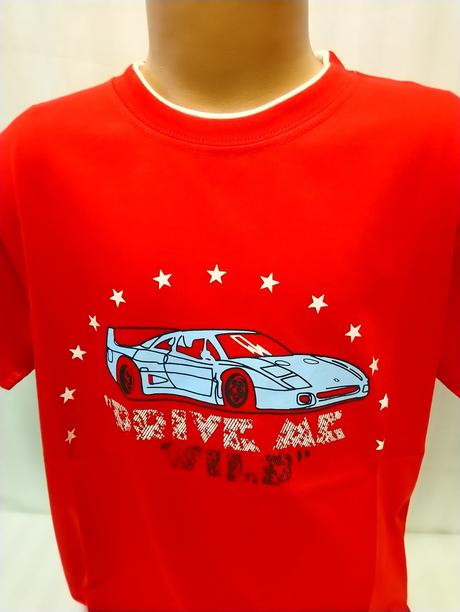 Červené tričko auto, era fashion, 140 cm, 140