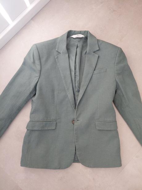 Raz oblečené sako- príjemná zelená farba-158, 158