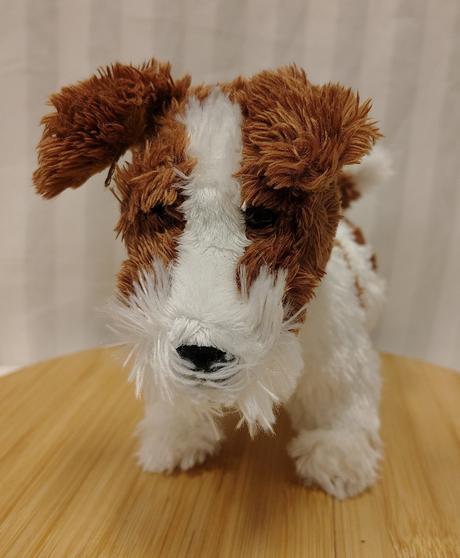 Plyšový hnedo biely pes, 19 cm, 