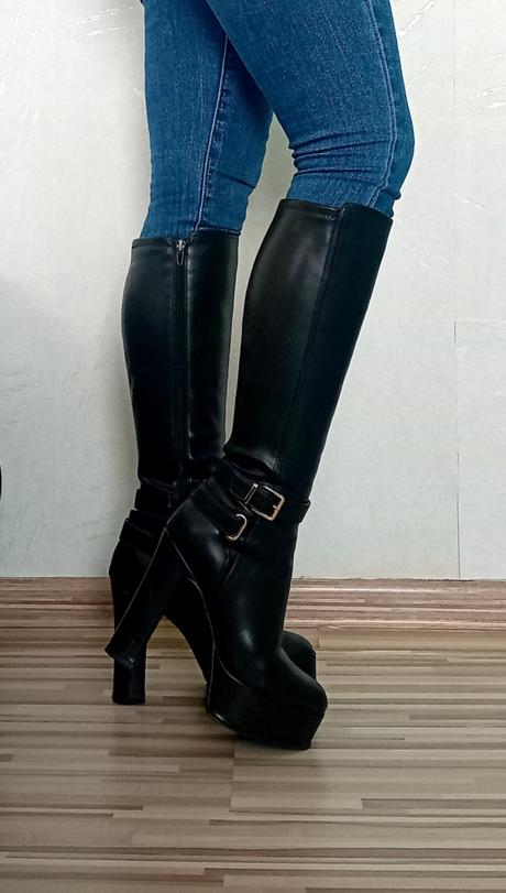 Dámske čierne čižmy catwalk - veľkosť 37, 37