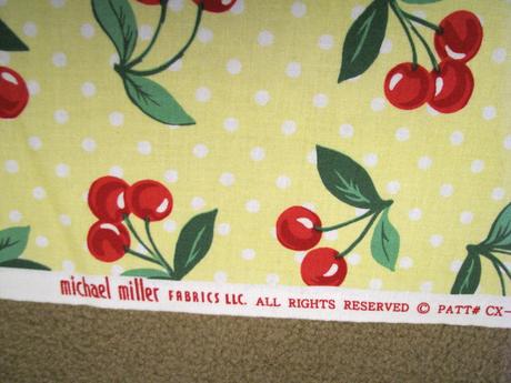 Bavlnená látka - čerešne,