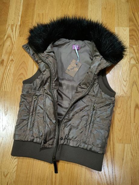 Jesenná vesta s kožušinkou, xs