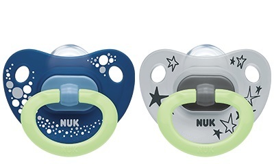 Nuk silikónový cumlík happy nights 0-6m, 2ks, nuk