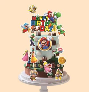 Tortový zápich super mario (24ks) - skladom,tz-122,