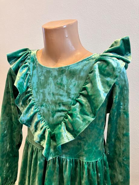 Dievčenské velúrované šaty s volánmi h&m (122-128), h&m,122