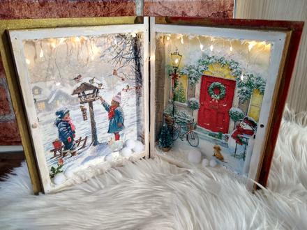 Vianočná dekorácia v tvare knihy,