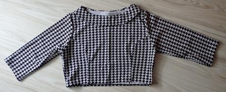 Peekaboo čierno-biele vzorované šaty + crop top, 38 - xl