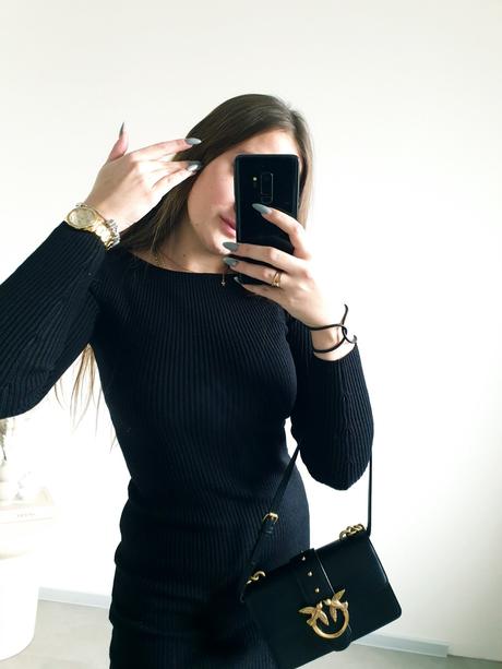 Čierne midi šaty s/m, s